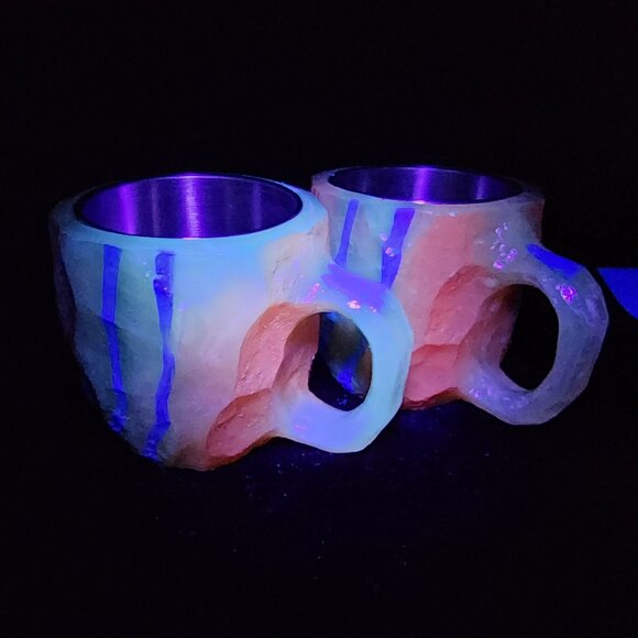 Mineral Crystal Resin Mugs Multi-Colored Mineral Crystal Coffee Mug Lot of 2 - Picture 2 of 8